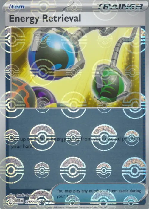 White Flare Energy Retrieval #82/86 Pokeball Holo
